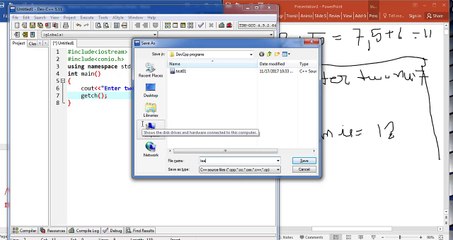 Write a program in Cpp to addition of two number with Dry Run