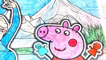 Peppa Pig Frozen Elsa and other Coloring Book Pages Kids Fun Art Coloring Video For Kids