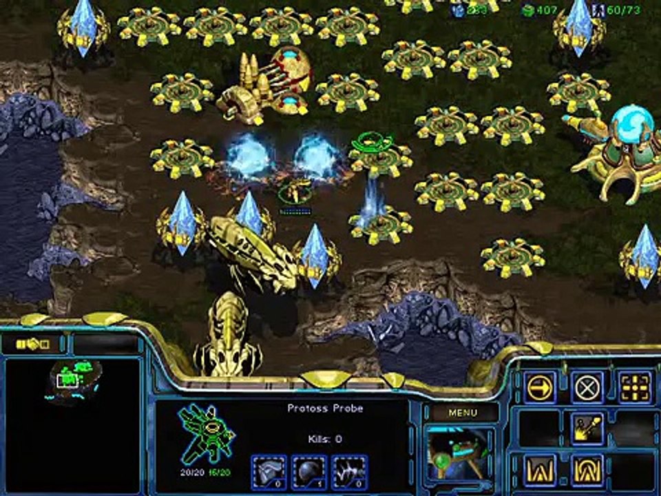StarCraft Brood War - Protoss vs 7 Random Computer - Map: Big Game Hunters (Walkthrough)
