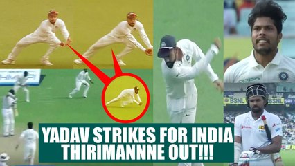 Video herunterladen: India vs SL 1st test 3rd day : Yadav dismisses Thirimanne , Kohli takes stunner catch |Oneindia News