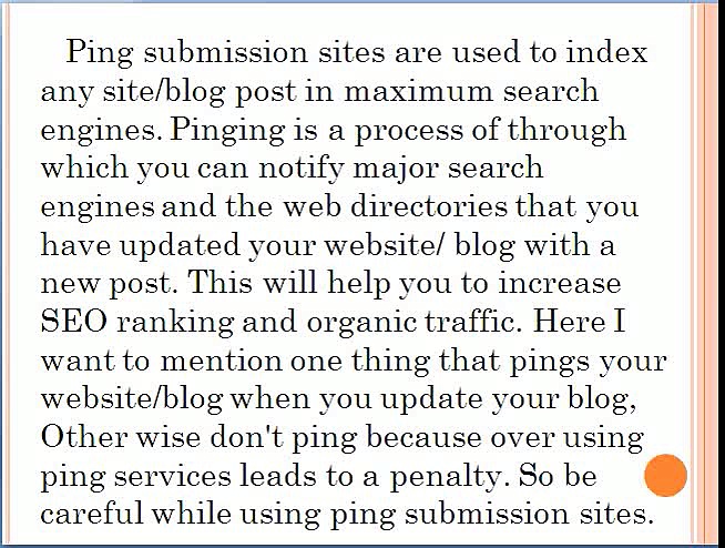 Top Free Ping Submission Sites