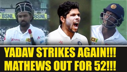 India vs SL 1st test 3rd day : Yadav does again for host, Mathews out for 52 | Oneindia News