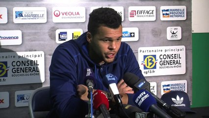 Jo-Wilfried Tsonga soulagé par sa victoire face à Nicolay Davydenko