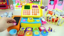 Surprise eggs Mart register Kinder Joy and Play Doh detal clinic toys play