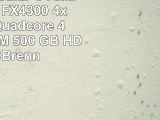 ONE MultimediaPC AMD Bulldozer FX4300 4x 380 GHz Quadcore  4 GB DDR3RAM  500 GB