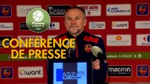 Conférence de presse Gazélec FC Ajaccio - Havre AC (1-1) : Albert CARTIER (GFCA) - Oswald TANCHOT (HAC) - 2017/2018