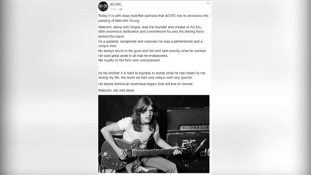 El grupo de hard rock AC/DC pierde al guitarrista Malcolm Young