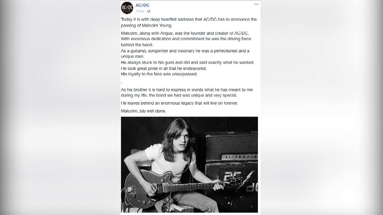 El grupo de hard rock AC/DC pierde al guitarrista Malcolm Young