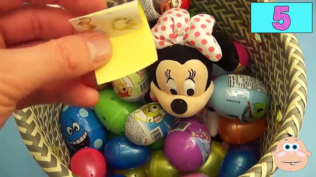 50 DISNEY Surprise Egg Opening! Pixar Cars Princess Mickey Minnie Mouse Monster University