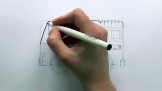 How to Draw a Cartoon Fire Engine (Fire Truck)