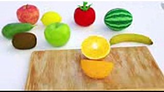 Learn Colors with Cutting Fruit and Vegetables Playset for Children Toddlers #h
