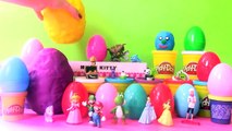 Play Doh Surprise Eggs Frozen Mickey Mouse Sofia Amber Peppa Jake Disney Princess Barbie Monster Uni