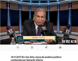 14.11.2017 En Voz Alta, mesa de análisis político conducido por Gerardo Viloria, con el tema La Corrupción