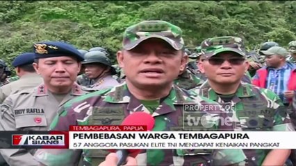 Lokasi Pemberian Kenaikan Pangkat Kepada 57 Anggota TNI Terkait Pembebasan Warga Tembagapura