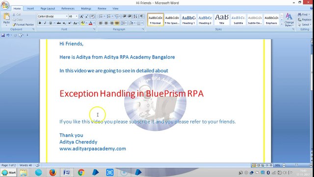 Exception Handling in valid Expression BPEH 2003 - Aditya RPA Academy