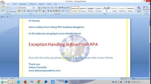 Exception Handling in valid Expression BPEH 2005 - Aditya RPA Academy