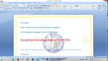 Exception Handling in valid Expression BPEH 2006 - Aditya RPA Academy