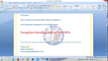 Exception Handling in valid Expression BPEH 2010 - Aditya RPA Academy