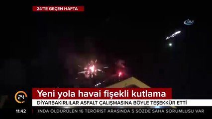 Yeni yola havai fişekli kutlama