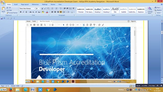 BluePrism RPA Certification Exams BPCE2003-Aditya RPA Academy Bangalore