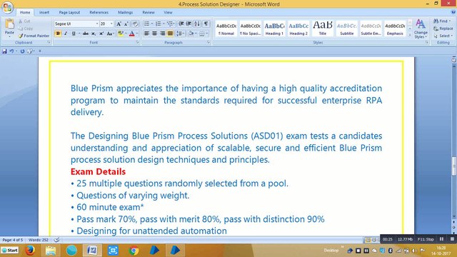 BluePrism RPA Certification Exams BPCE2005-Aditya RPA Academy Bangalore