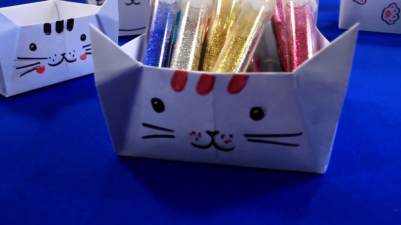 Кавайные котики - оригами коробочки ❤️ Организация рабочего стола
