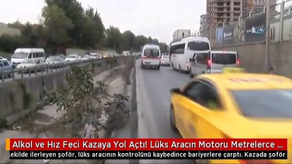 Alkol ve Hız Feci Kazaya Yol Açtı! Lüks Aracın Motoru Metrelerce Uzağa Fırladı
