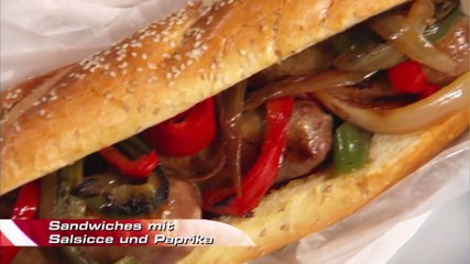 Sandwich mit Salsicce und Paprika