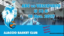 Ajaccio Basket Club : résumé du match ABC contre Vescovato en U13G