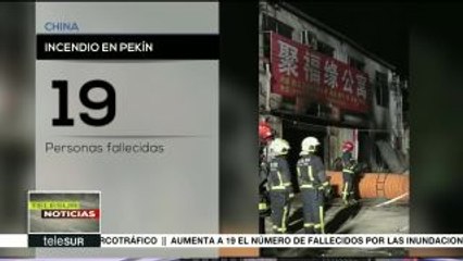 Al menos 19 muertos y 8 heridos en un incendio en Pekín