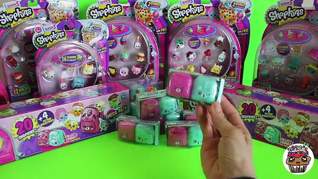 Shopkins Season 5 MEGA Opening 60+ Charers | Mega Packs, BackPacks, 12 Packs | Toy Caboodle