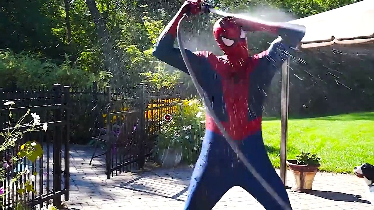 Frozen Elsa PRANK Spiderman- POOL FUN - Superhe...