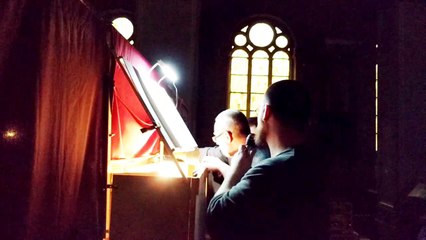 Tchantchès acolyte de saint Remacle pour fonder l'abbaye de Stavelot