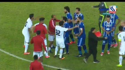 شاهد لقطة ضرب جاسم غلام للاعب الزوراء علي حسين رحيمه بعد تسجيله هدف التعادل