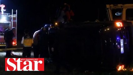 Cumhurbaşkanı koruma ekibini taşıyan minibüs Görele’de kaza yaptı: 4 yaralı