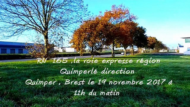 RN 165 ,la voie express région Quimperlé direction Quimper , Brest le 19 novembre 2017 à 11h du matin