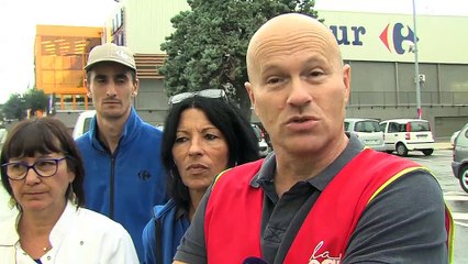Franck Gaulin et Marie-Françoise Casano, délégués CGT Carrefour Port-de-Bouc.