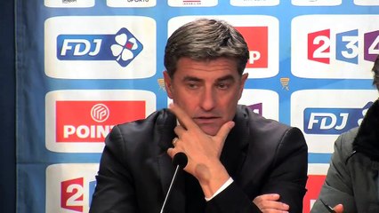 La conférence de presse de Michel après l'élimination face à Toulouse en CDL