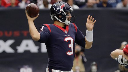 Tom Savage gets swung around in backfield, somehow heaves deep completion to Anderson