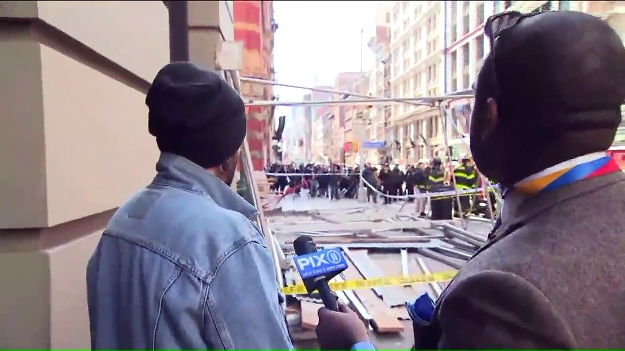 Five Injured After Scaffolding Collapses onto New York Street