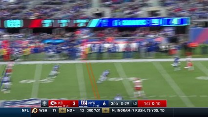 Can't-Miss Play: Kansas City Chiefs wide receiver Tyreek Hill overpowers New York Giants cornerback Janoris Jenkins for 38-yard catch, then flips defender