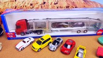 Cars toys SIKU Transporter and Fire truck, Ambulance, Garbage truck models. Video for kids-3CGGvX4UQS4