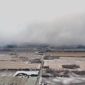 Wall of Lake Effect Snow Rolls Towards Stratford