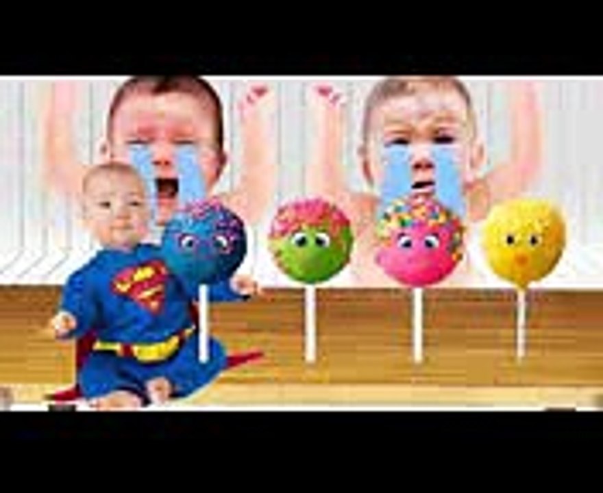 Bad Baby Crying and Learn Colors Colorful Cake Pop Finger Family Songs Collection