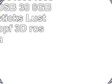 818Shop No36400040038 HiSpeed USB 30 8GB Speichersticks Lustiger Pilzkopf 3D rosa