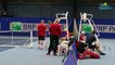 Coupe Davis 2017 - FRA-BEL - L'équipe de Belgique de Steve Darcis à l'entrainement en attendant David Goffin