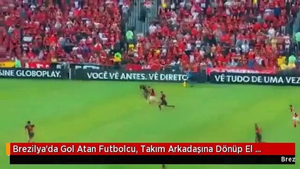 Brezilya'da Gol Atan Futbolcu, Takım Arkadaşına Dönüp El Hareketi Yaptı