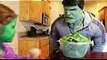 Blue Spiderman vs Hulk Mom vs Bad Baby Hulk & Hulk Dad - Food Fight  Real Life Superhero Movie