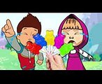 Baby Masha & Ryder Crying for Jelly Bean Little Kids Learn Colors with Finger Family Song