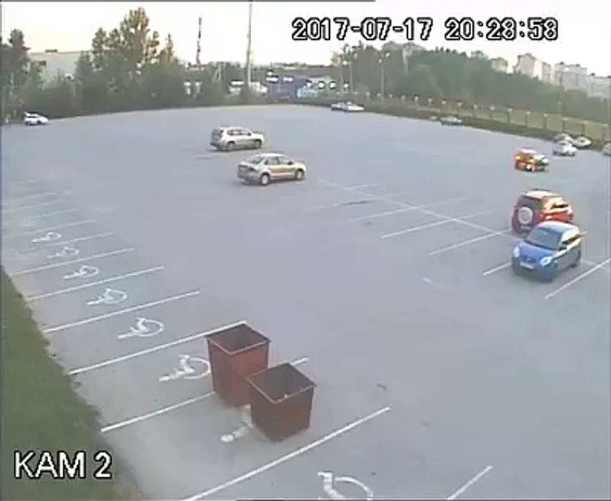 How do you get into an accident in a nearly empty parking lot